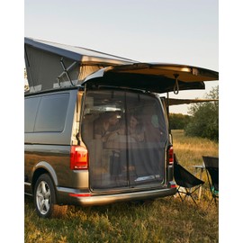 Sranin Tailgate Shade Net, Boot Cover, Sun Protection (135 x 150 cm), Car Rear Window Sun Protection from UV Radiation, Sun Protection Curtains, Magnetic Fly Screen, Black Mesh, Mosquito Net