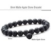 Hamoery Men Women 8mm Natural Stone Beads Bracelet Elastic Yoga
