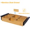Under Desk Bamboo Drawer with U-Shaped Hollow Panel to Pull