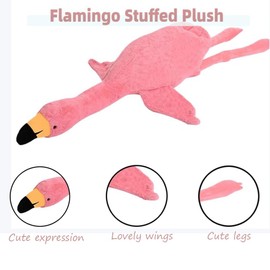 Huniupore 74.8in Flamingo Stuffed Animal Plush Pillow Cute Giant Flamingo Plush Toy Plush Soft Hugging Pillow Stuffed Animal Gift for Kids Birthday