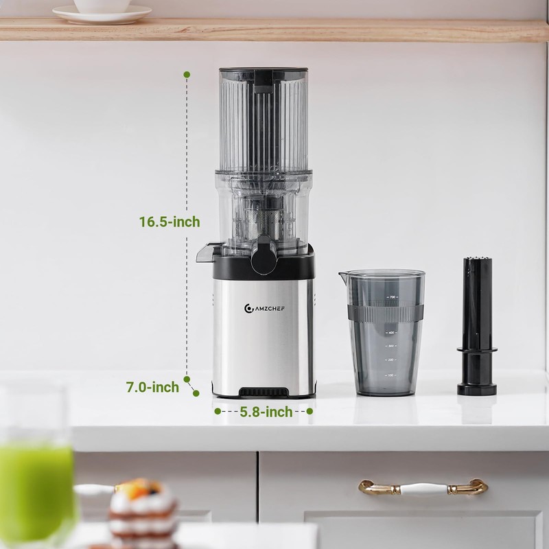 AMZCHEF Cold Press Juicer, Juicer Machines - 4.6" Large Feed