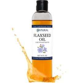 Zatural Zatural Flaxseed Oil Organically Grown 100% Pure Flax Seeds Cold Pressed Vegan Omega Fatty Acids (8oz)
