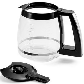 Jarra de vidrio de repuesto de 12 tazas compatible con cafetera Cuisinart, 12 tazas de repuesto para Cuisinart, modelos DCC-1100BK, DCC-1200PRC, DCC-2650, DGB500BK