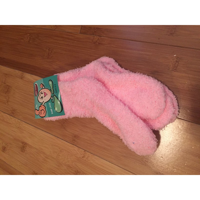 Jing Yuan Childrens size 6-8 Algodon Socks 2/pair-packs (Pink)