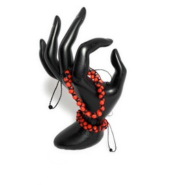 Peruvian Huayruro Seed Bracelet, for good luck. - Color: Black String