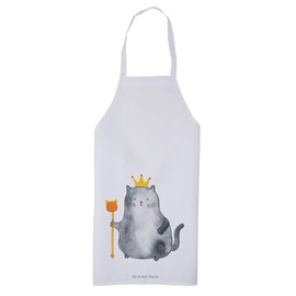 Mr. & Mrs. Panda Cooking apron cat king gift, kitchen apron, women's apron, bib apron, hangover, moving, baking apron, crown, rent, White