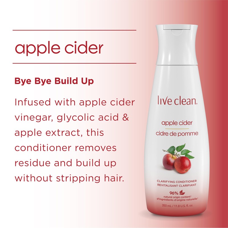 Live Clean Conditioner, Ultra Light Apple Cider, 12 Oz