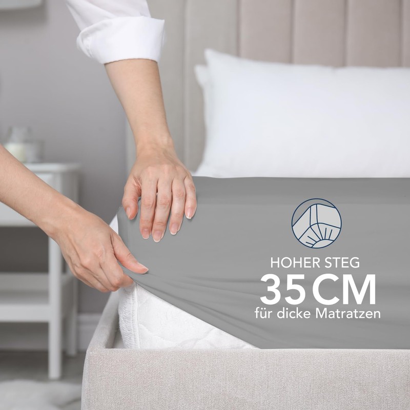 Dreamzie Fitted Sheet, 135 x 190/200 cm, 35 cm Deep