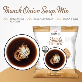 Simple Kitchen French Onion Soup Mix - 17 Servings for Meal Prep, Vegetarian, Gluten Free, Dehydrated & Freeze Dried Survival Food for Camping Meals, Backpacking & Hiking, Survival Kit, Pack of 4