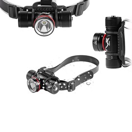 UEQIOV Dive Light,Scuba Diving Headlamp，3-in-1 Professional Underwater Headlight Professional IPX8 Waterproof Diving Headlight (DH006)