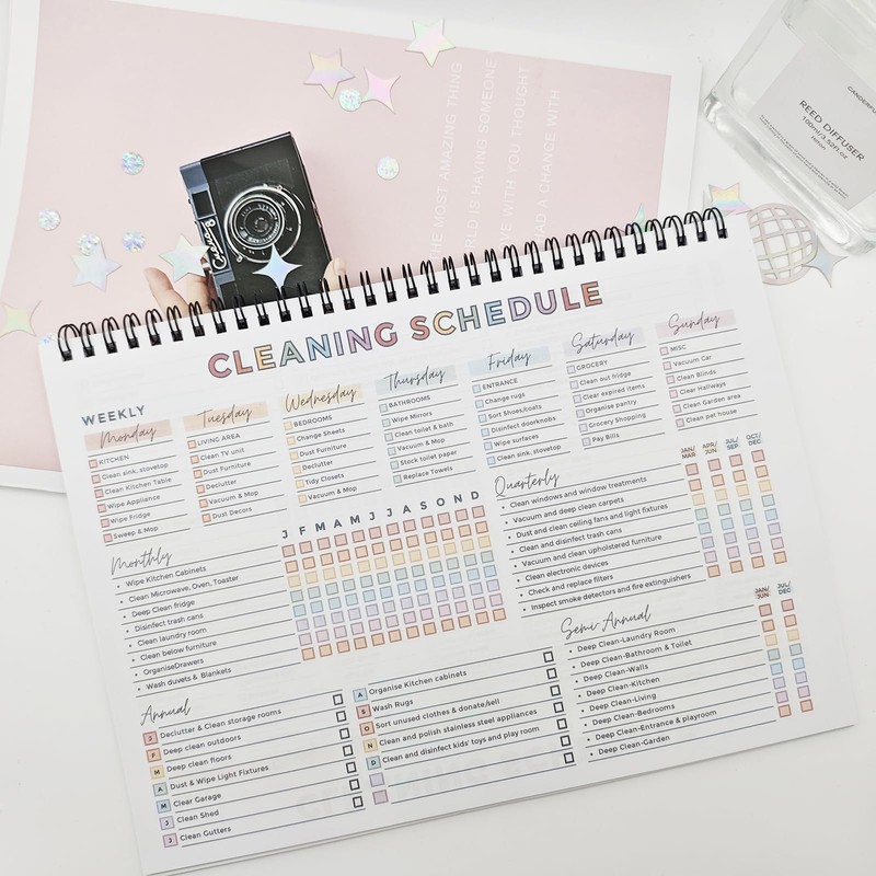 Cleaning Planner, Cleaning Schedule and Checklist Organizer