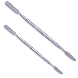 Spatula Cosmetics Tool Spatula Set Metal Spatula Spatula Tool (4.7 inches (12 cm) x 6.3 inches (16 cm) x 1 piece) Set of 2 Craft Tools Modeling Spatula, Transparent Nail Art, Foundation Spatula, Stirring Stick Tool, Portable, Mixing Stick Both Ends