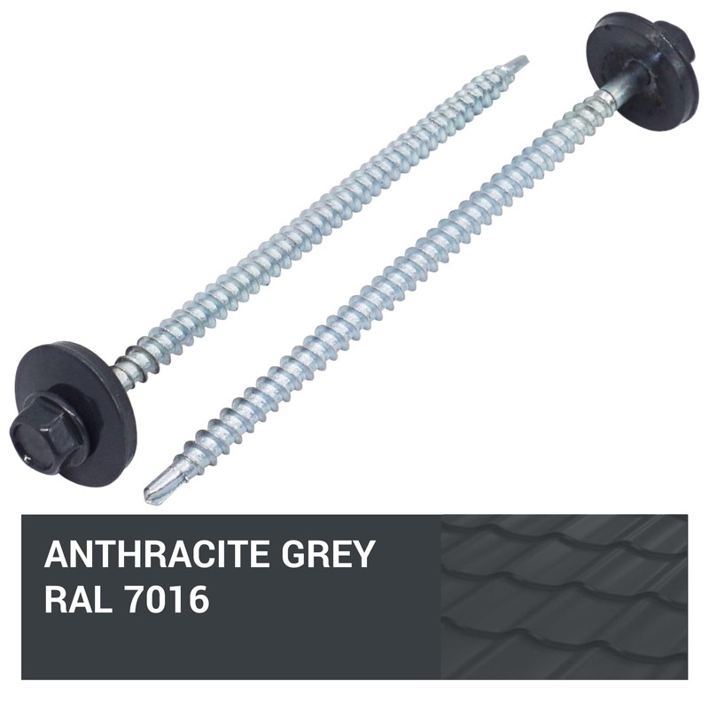 SKIR'CO (Pack of 50) Painted Roofing Screws 4.8 x 100