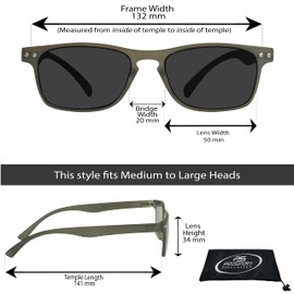 proSPORT Reading Sunglass Reader +2.00 Men Women Flexible Light-Weight NOT BIFOCAL Grey and Blue Frame