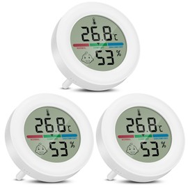 Thlevel Humidity Meter Hygrometer Thermometer Temperature Digital Indoor Room Thermometer with Comfort Levels Indicator and Holder for Office Living Room Greenhouse 3 Pieces