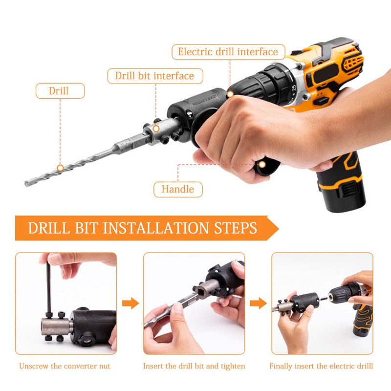 HiLDA Electric Drill to Impact Drill Conversion Tool Fast Change