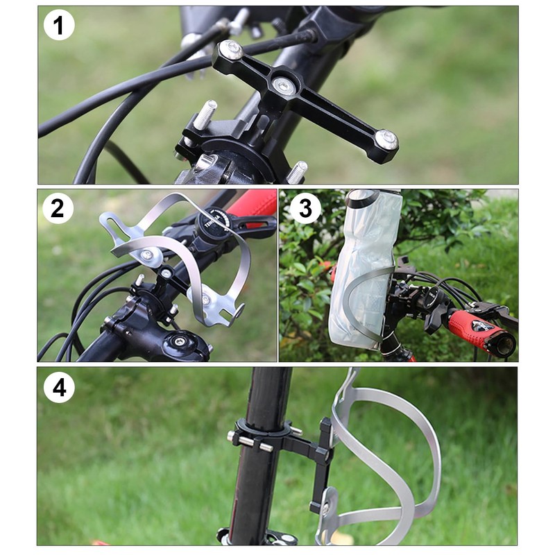 Bicycle Bottle Holder, Double Screw Adapter, Adjustable, Bottle Holder Adapter,
