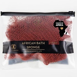 Bellanomi Esponja Exfoliante Africana Auténtica Origen Ético Nigeria 114 Largo Uso Diario Marrón Cobre