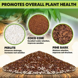 DUSPRO Recycle Money Tree Soil Indoor, Premium Coco Coir Perlite Mix and Pine Bark for Money Tree, Ideal Money Tree Soil for Healthy Growth and Nourishment (2 Quarts)
