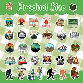 100 Pcs Outdoor Adventure Hiking Camping Adults Stickers for Water Bottle, Waterproof Vinyl Wilderness Nature Travel Wildlife Laptop Decals, Summer Camp Sticker for Teens Girls Boys Kids