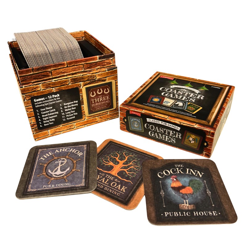 Classic Pub Coaster Games Compendium, 12 Bar Games, 40 Lagoon