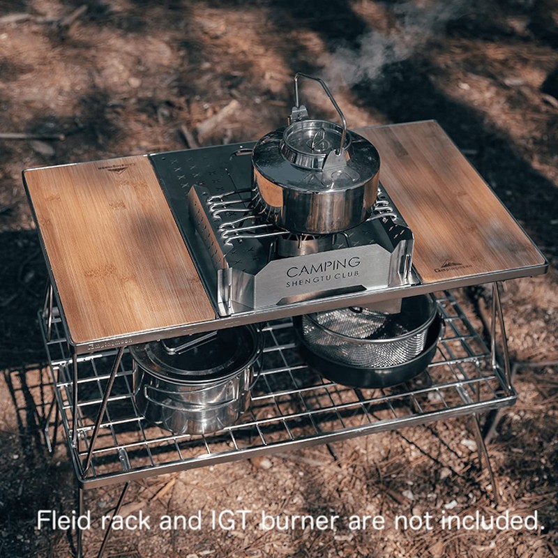 Campingmoon IGT Grill Table Stainless Steel w/Storage Bag w/o Removable