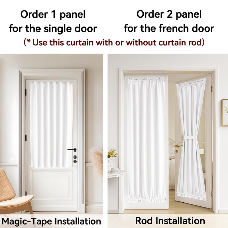 Vatge Front Door Sidelight Curtains with Velcro - 12x72 Door