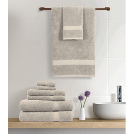 Cotton Bath Towels for Bathroom Set-18 PC Bathroom Towels Set-4 Bathroom Towel Set, 6 Hand Towels for Bathroom, 8 Washcloths, Soft Turkish Towel Sets for Bathroom - Platinum Bath Towels Set