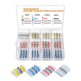 maidodo 300pcs Solder Seal Wire Connectors, Waterproof Heat Shrink Connectors, Cable Sleeve Crimp Connectors for Automotive Marine Boat