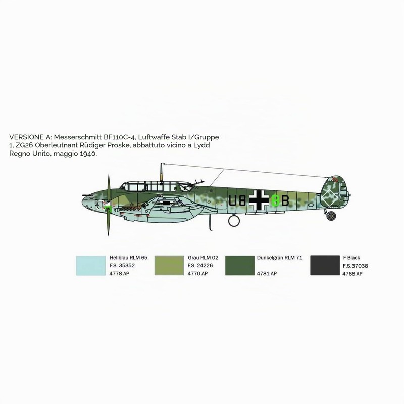 Italeri 0049 1:72 DT. BF-110 C-3/C-4 Zerstörer - modellismo, kit,