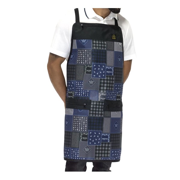 King Midas EmpireUnisex Hair Stylist Apron for Hair Cutting and Hair Styling Navy Blue