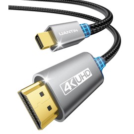 UANTIN Mini DisplayPort to HDMI Cable 10FT | 4K High-Speed Thunderbolt 2 (DP) to HDMI Braided Cord, Mini Display Port for MacBook Air/Pro. Mac mini, Surface Pro/Dock