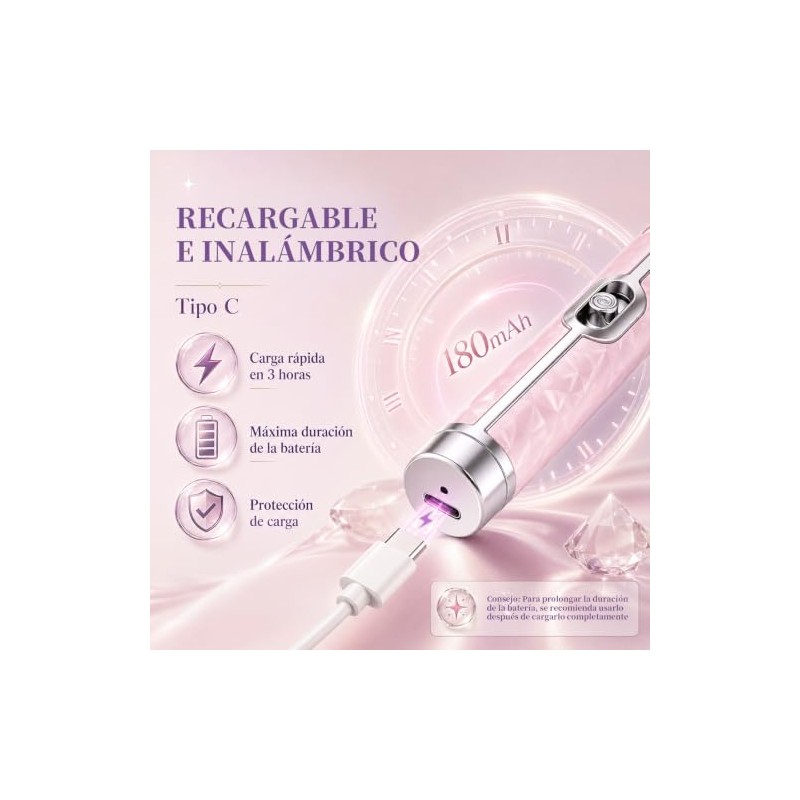 Torno Eléctrico para Uñas,20000 RPM Velocidad Ajustable