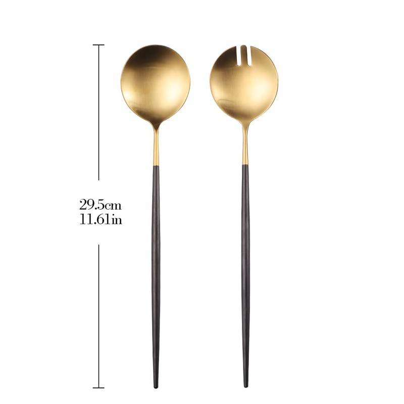 Zerophilo Salad Servers,Spoon and Fork Set 11.41 inch,18/10 Stainless Steel