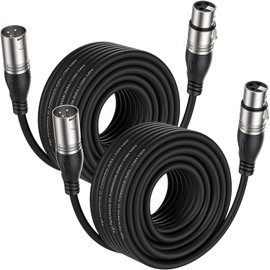 EBXYA XLR Cable 75ft 2 Packs - Premium Balanced Microphone Cable with 3-Pin XLR Male to Female Mic Speaker Cable, Black