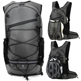 Safarire Running Backpack, Hakone Ekiden Runners, Hydration, Outdoors, Cycling, Trelan, Ultra Lightweight, Trails, Waterproof, Multi-functional (Gray, 8L)
