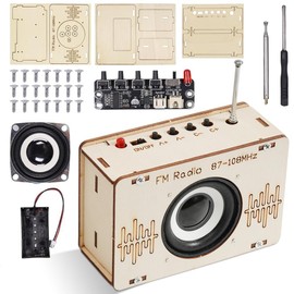 DIY Kit Wooden Radio Construction Kit, DIY Set Children & Adults, FM Radio Wooden Construction Kit Wooden Construction Kit Children, STEM Toy Experiments Science, Electronic Construction Kit for
