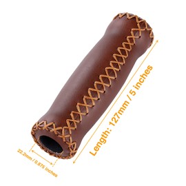 CyclingDeal Bike Bicycle Comfort Handlebar Grips - Mountain Bike MTB Hand Handle Grips - Thick Vinyl 127mm - Great for Beach Cruiser - Soft Cushion - Brown