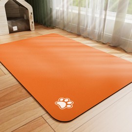 HotLive Pet Feeding Mat - Absorbent Dog Mat for Food and Water, No Stains Cat Bowl Mat, Easy to Clean Pet Placemats, Quick Dry Dog Water Dispenser Mat for Messy Drinkers | Orange 16"x 24"