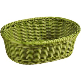 Kesper Oval Fruit/Bread Basket, Plastic, Olive, 29.5 x 23 x 9.5 cm