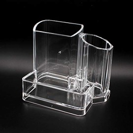 Abcsea 1 Piece Long Elegant Desk Pen Holder, Acrylic Transparent Pen Holder, Transparent Makeup Organiser, Cosmetic Organiser
