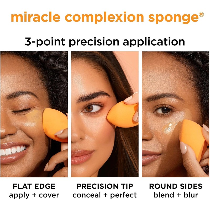 Real Techniques, Esponja Miracle Complexion con Estuche de Viaje, Esponja