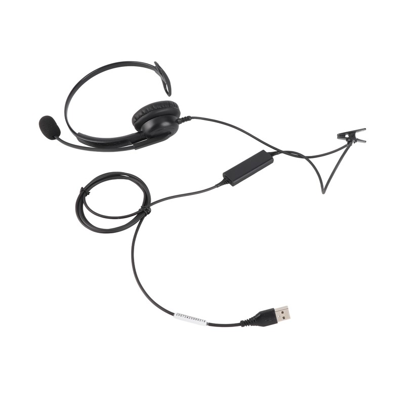 Single Ear Headset Comfortable Lightweight Noise Canceling Wired Computer Headset