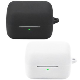 Accdeny Compatible for Sony INZONE Buds Headphone Case, [Supports Wireless Charging] [Shockproof Protective Case] Silicone Headphone Case (Black-White)