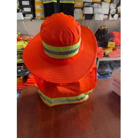 Tutu Hi Vis Reflective Work Safety Neck Flap Boonie Hat Orange  Bucket Cap