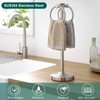 Hoimpro 17" Brushed Nickel Standing Towel Rack Bracket, Double Towel