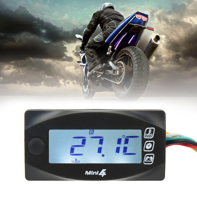 Motorcycle Digital Display 4 in 1 Thermometer Oil Engine Temperature