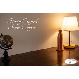 Cuyahoga Copper 100% Pure Copper Water Bottle – 9” Tall, Leak-Proof, Handcrafted & Clean – Durable, Stylish, Perfect for Everyday Use – Comes in Attractive Box Perfect for Gifts