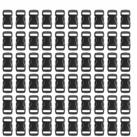 60 Pieces 15mm/0.6inch Side Release Plastic Buckles,Black Click Buckle Replacement Buckle Clip for Bags Dog Collar Webbing Backpack Accessories