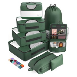 Veken 8 Set Packing Cubes for Suitcases, Travel Bag Organizers for Carry on Luggage, Suitcase Organizer Bags Set for Travel Essentials Travel Accessories in 4 Sizes(Extra Large, Large, Medium, Small)